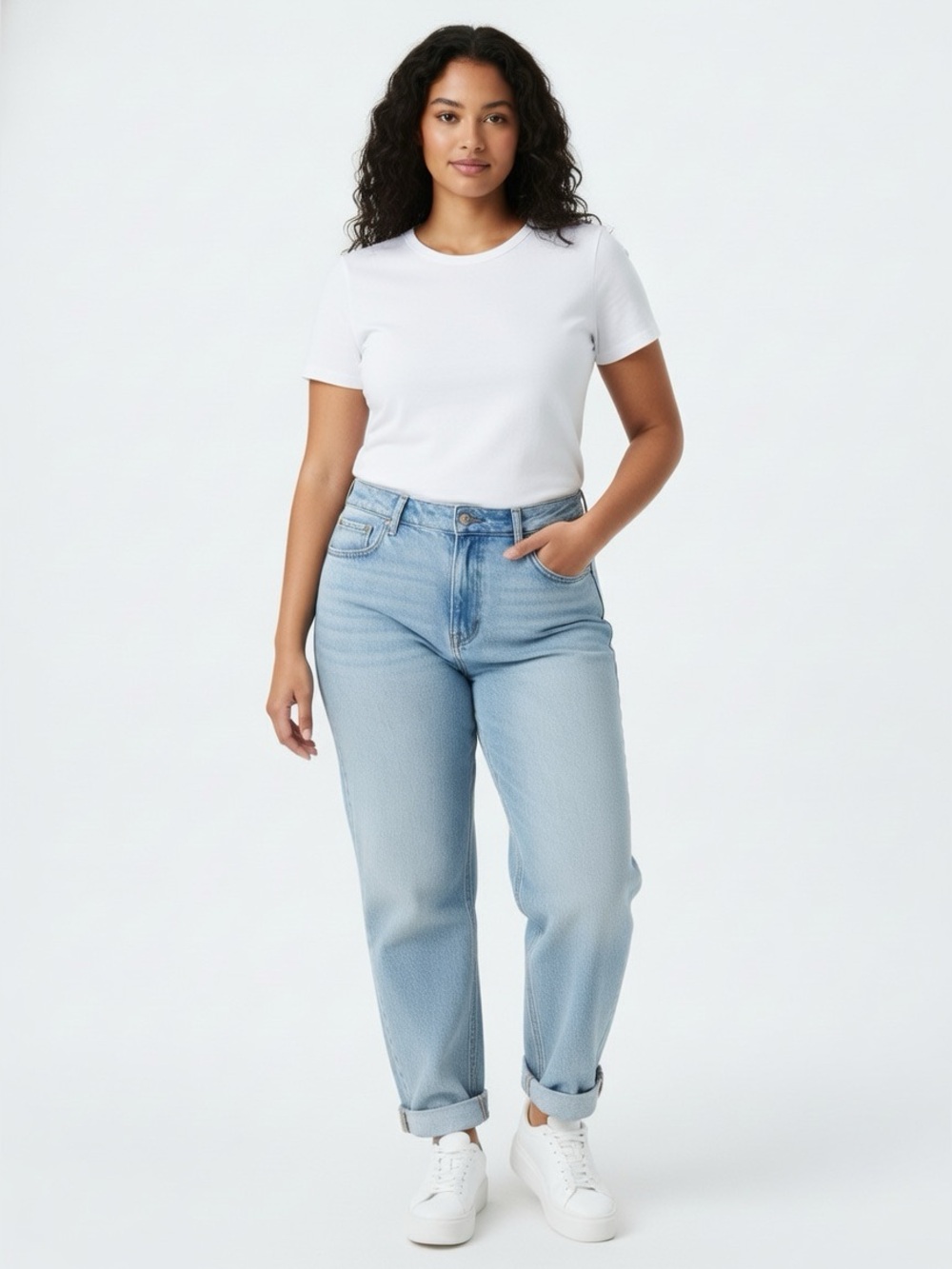 American Eagle Highest Rise Baggy Straight Strigid Jeans Light Denim Wash